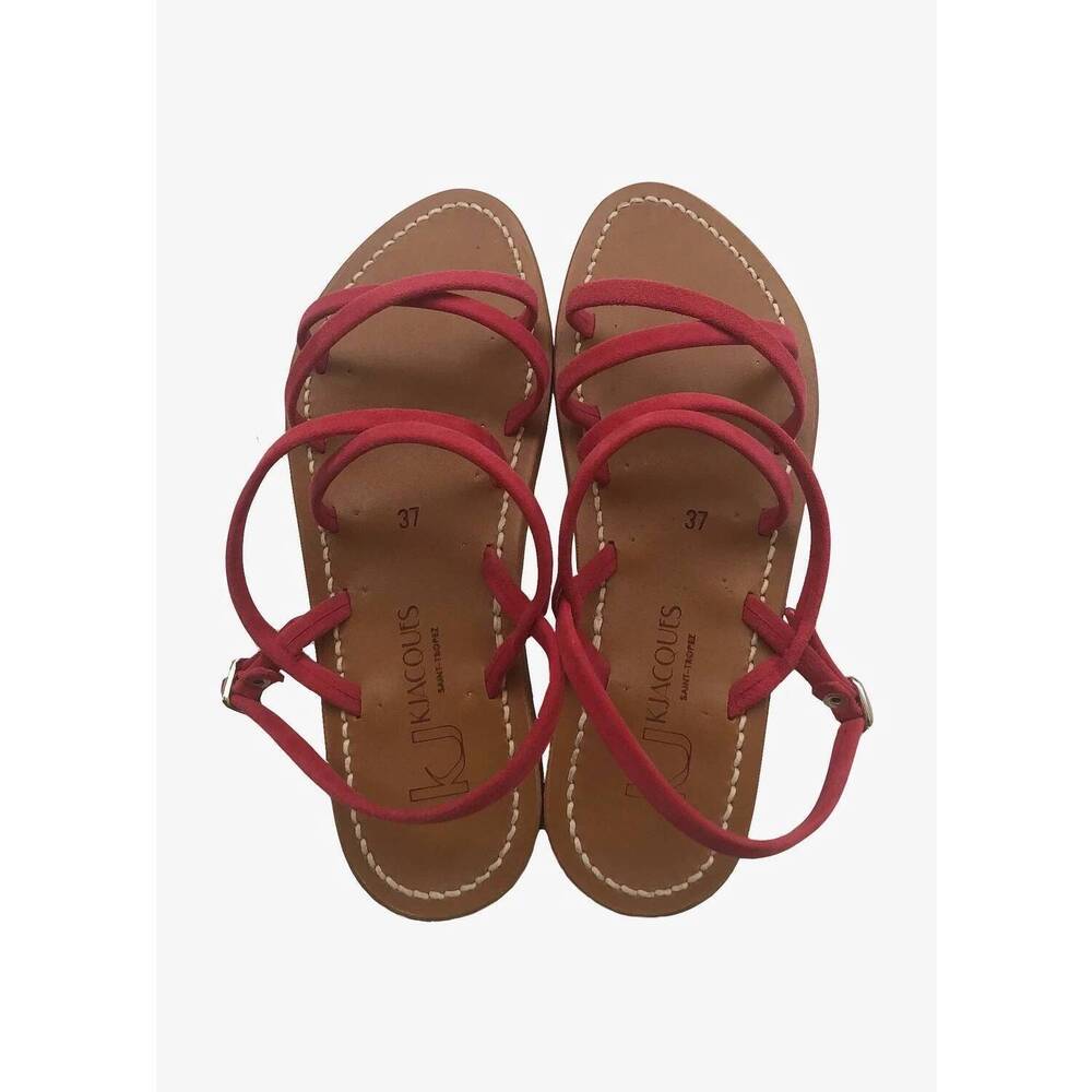 NEW K.JACQUES women's talara sandal in brown/red
